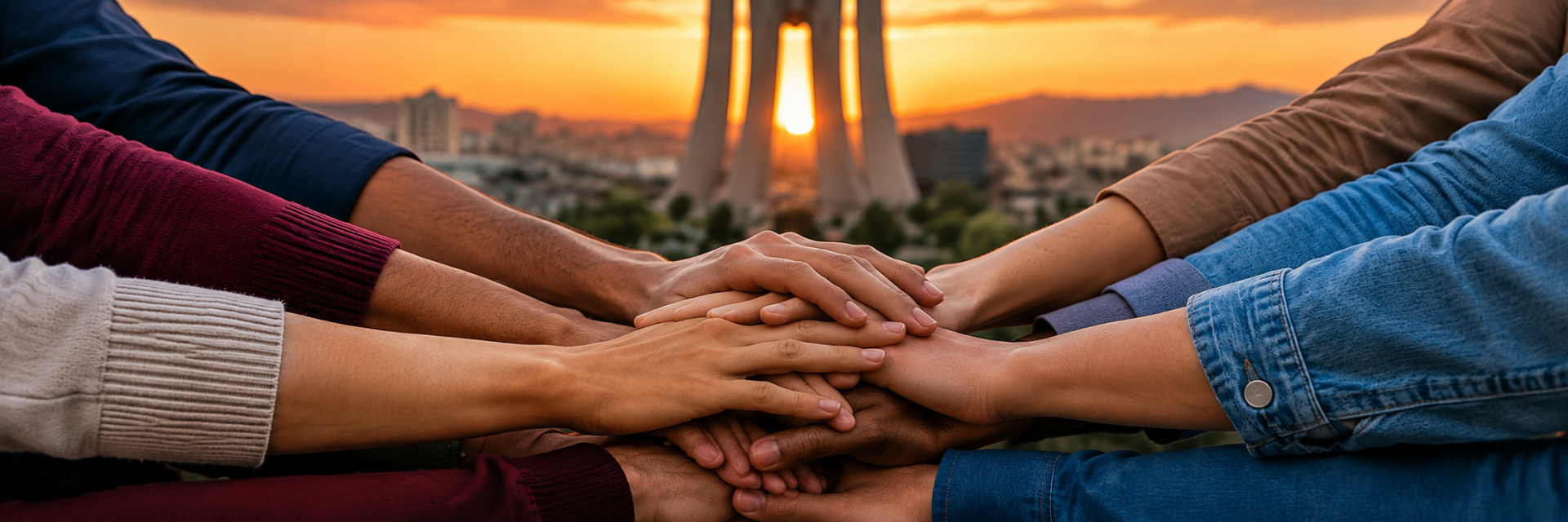 Hands joined together in unity